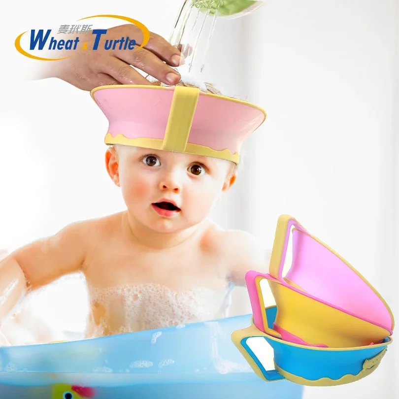 Baby Kids Bath Cap Visor Hat Adjustable Shower Shampoo Protect Eye Ears Hair Wash Shield Waterproof Splashguard for Children In