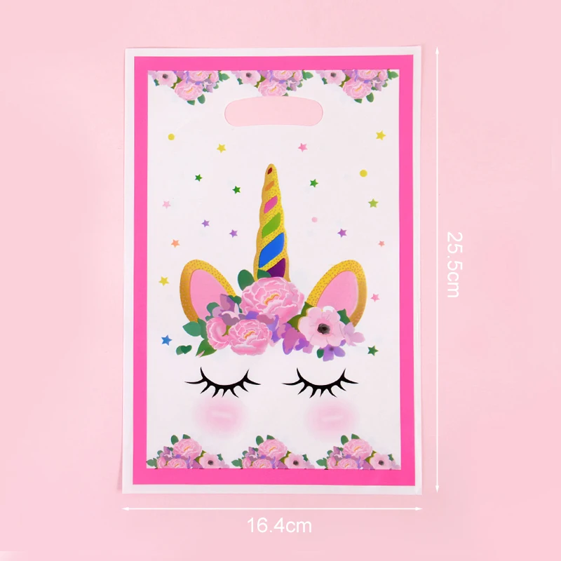10-30 sztuk torebek do pakowania ciastek z cukierkowa torebka na prezent jednorożca dla dzieci motyw jednorożca materiały urodzinowe dekoracja Baby Shower ślubne — zdjęcie 4