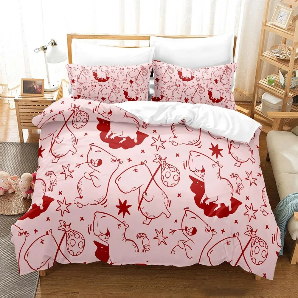 

3D Print Kawaii Capybaras Bedding Set Single Twin Full Queen King Size Bed Set Bedroom Duvet cover Sets for Aldult Kids
