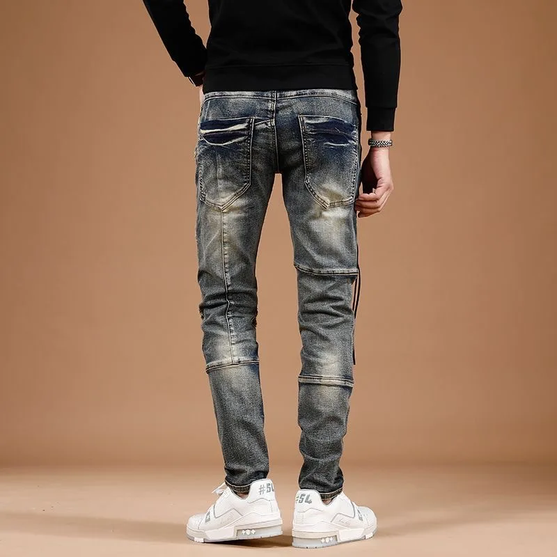 2024 primavera e autunno nuova moda retrò Jeans elasticizzati pantaloni Casual da uomo comodi e traspiranti di alta qualità 28-36