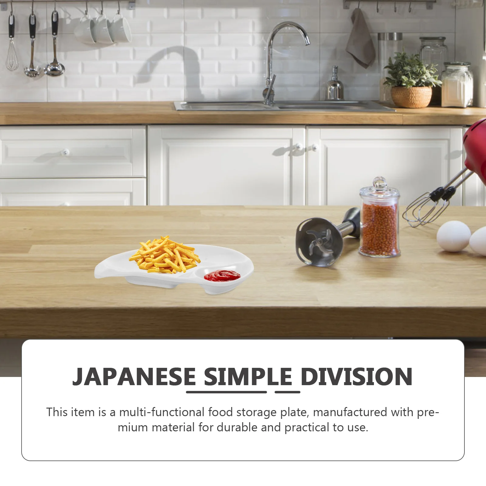 

2Pcs Multi-Functional Food Plate Snack Container Practical Home Tableware Easy Clean Compact Lightweight Dumpling