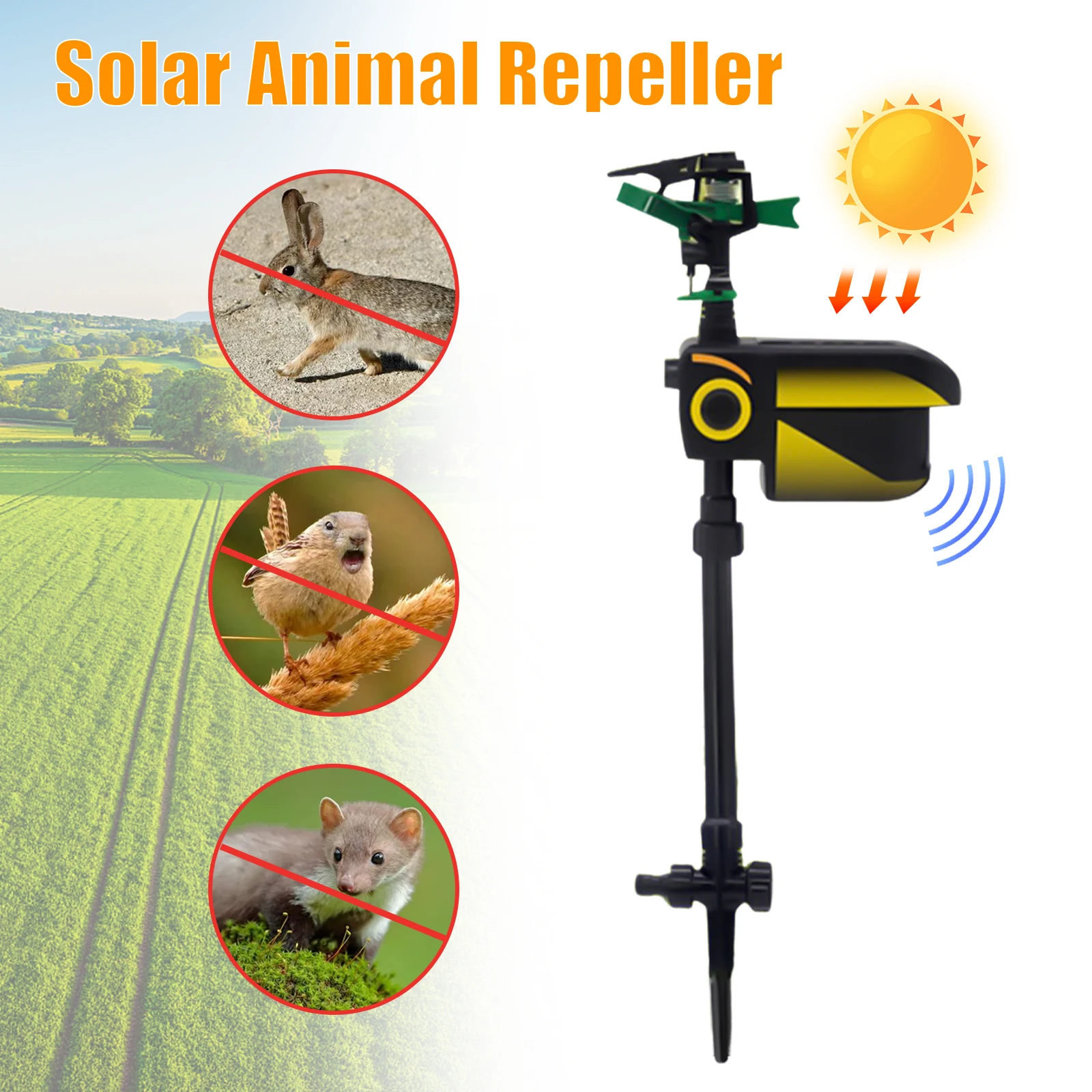 Animal Repellent Sprinkler Solar Scarecrow Motion Activated Water Sprinkler