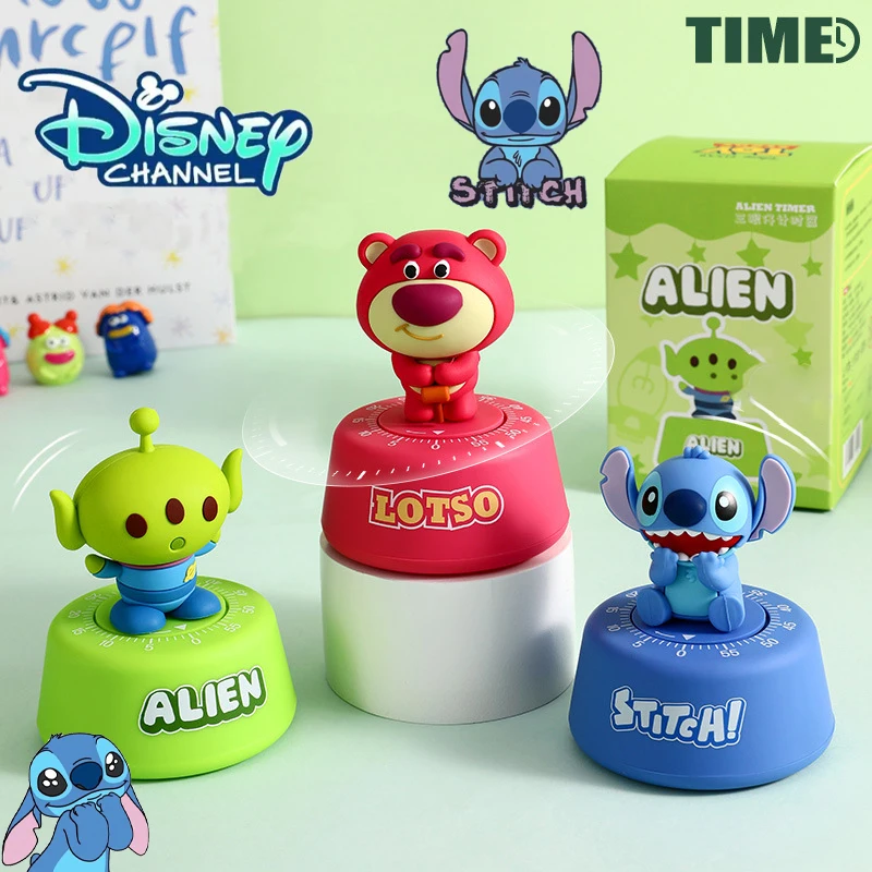 Disney Stitch Timers Kawaii Anime Figures Cartoon Accessories Timer Reminder Alarm Clock Self-discipline Item Children Toys Gift