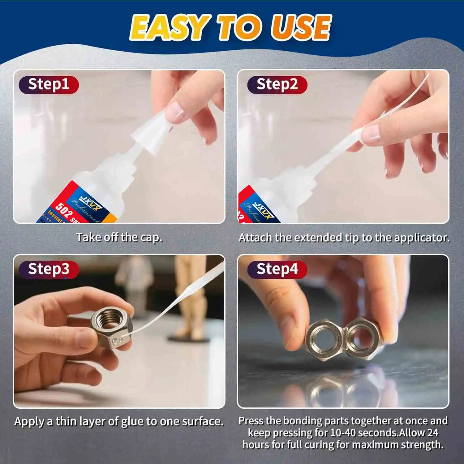 1-3pcs 20g 502 Super Glue Cyanoacrylate, surface insensitive, fast-drying type for metal leather rubber wood plastic ceramics strong adhesive liquid glue tool.