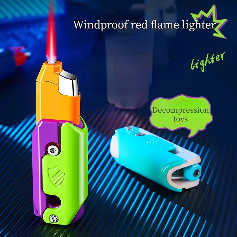 Gravity Radish Decompression Inflatable Red Flame Lighter High Quality Personalized Windproof Straight-through Cigarette Lighter