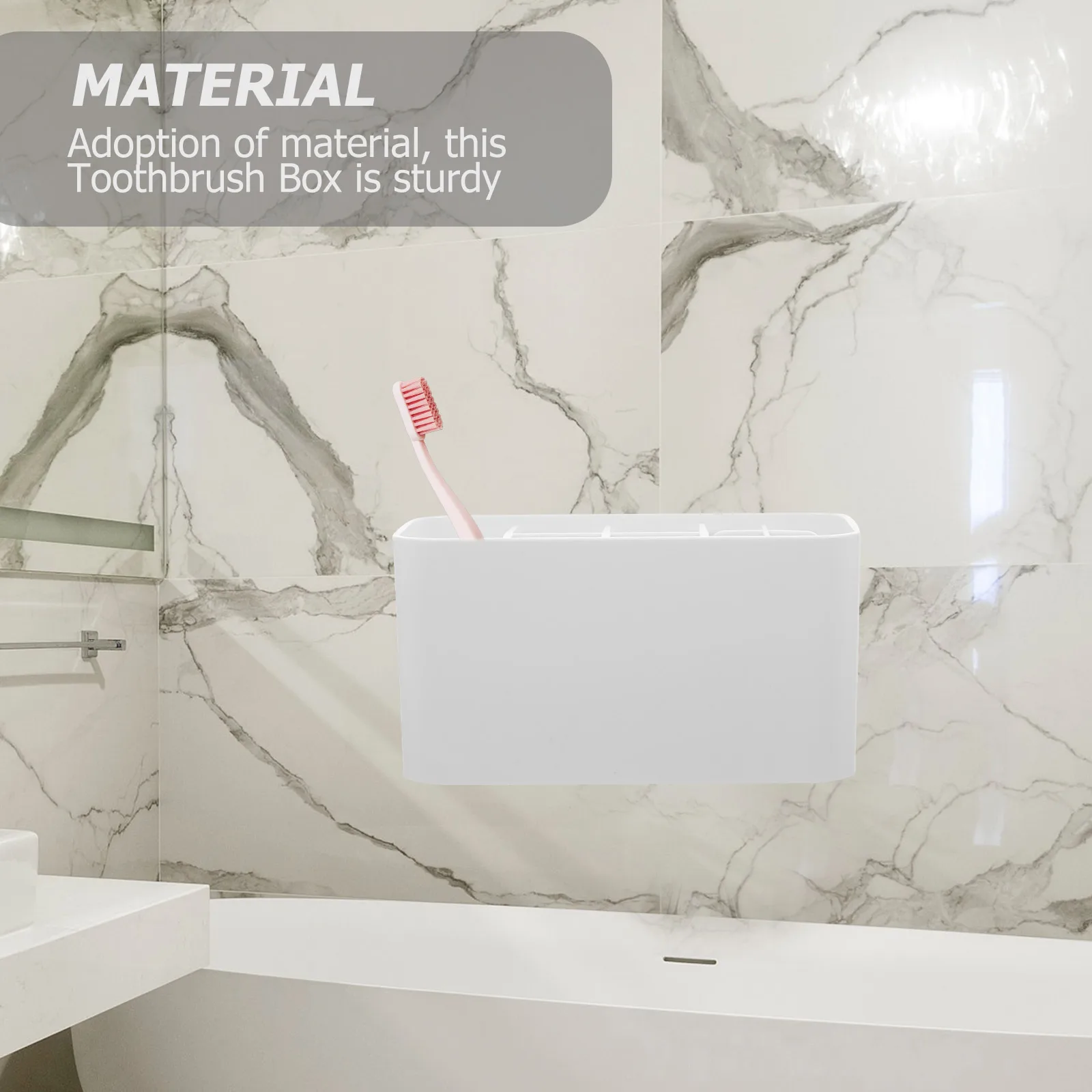 

Premium Compartment Toothbrush Box Storage Holder Vanity Organizer Multi-Grid Container Bathroom Holder Desktop Storage