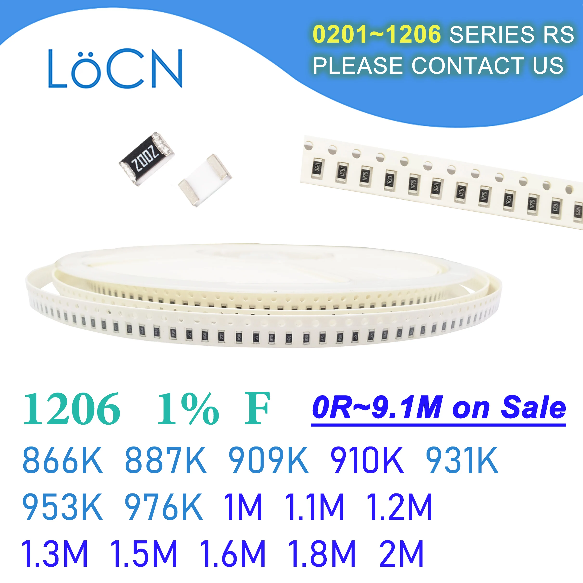1206 1% F 5000 шт. SMD 866K 887K 909K 910K 931K 953K 976K 1M 1,1M 1,2M 1,3M 1,5M 1,6M 1,8M 2M 3216 Резистор OHM
