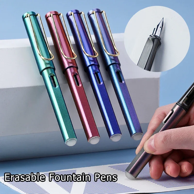 Stylos plume effaçables pour étudiants, cartouche d'encre remplaçable, stylo gel bon marché, multi-documents pour la pratique de la calligraphie