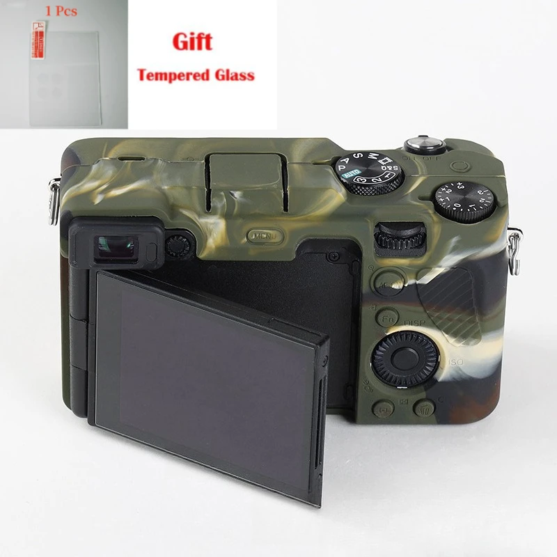 

For Sony Alpha 7c ILCE7C A7C Protective Cover Skin ，Camera Bag Silicone Case Armor Skin Body Cover + Free Tempered Film