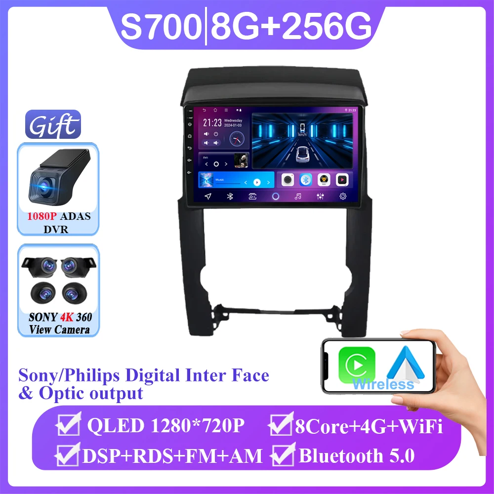 Autoradio Voor Kia Sorento 2009-2012 Android Auto Multimedia Speler GPS Navigatie Stereo Head Unit Geen 2din DVD 5G WIFI TS10 BT
