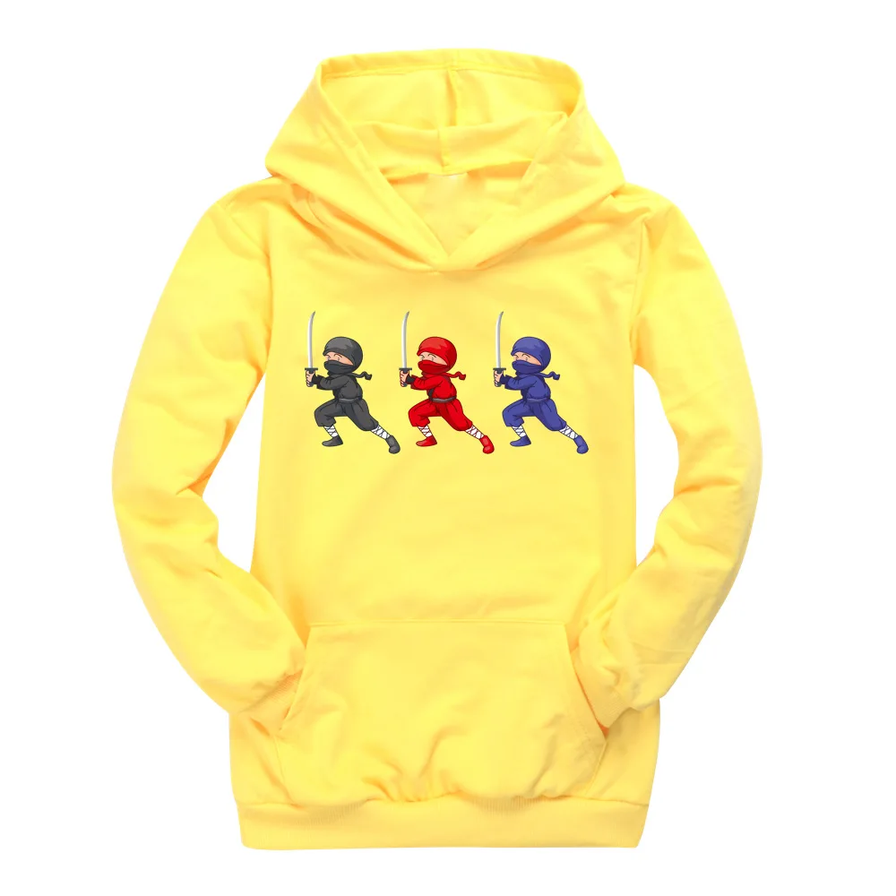 Sudadera con capucha de dibujos animados Ninja Kidz para niños, chaqueta de manga larga, suéter con capucha, ropa de bebé, otoño e invierno, nuevo