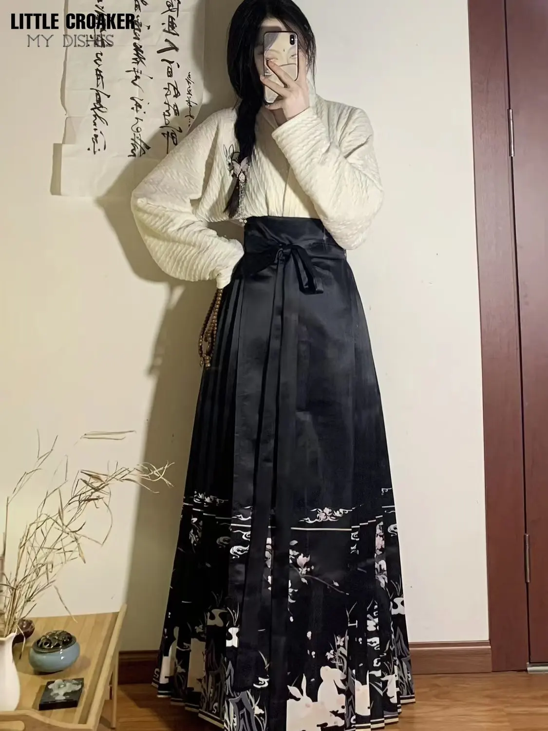 Hanfu Original Melhorado Dinastia Ming Roupas Antigas das Mulheres Tradicionais Chinesas Hanfu Cavalo Face Saia Desgaste Chinês