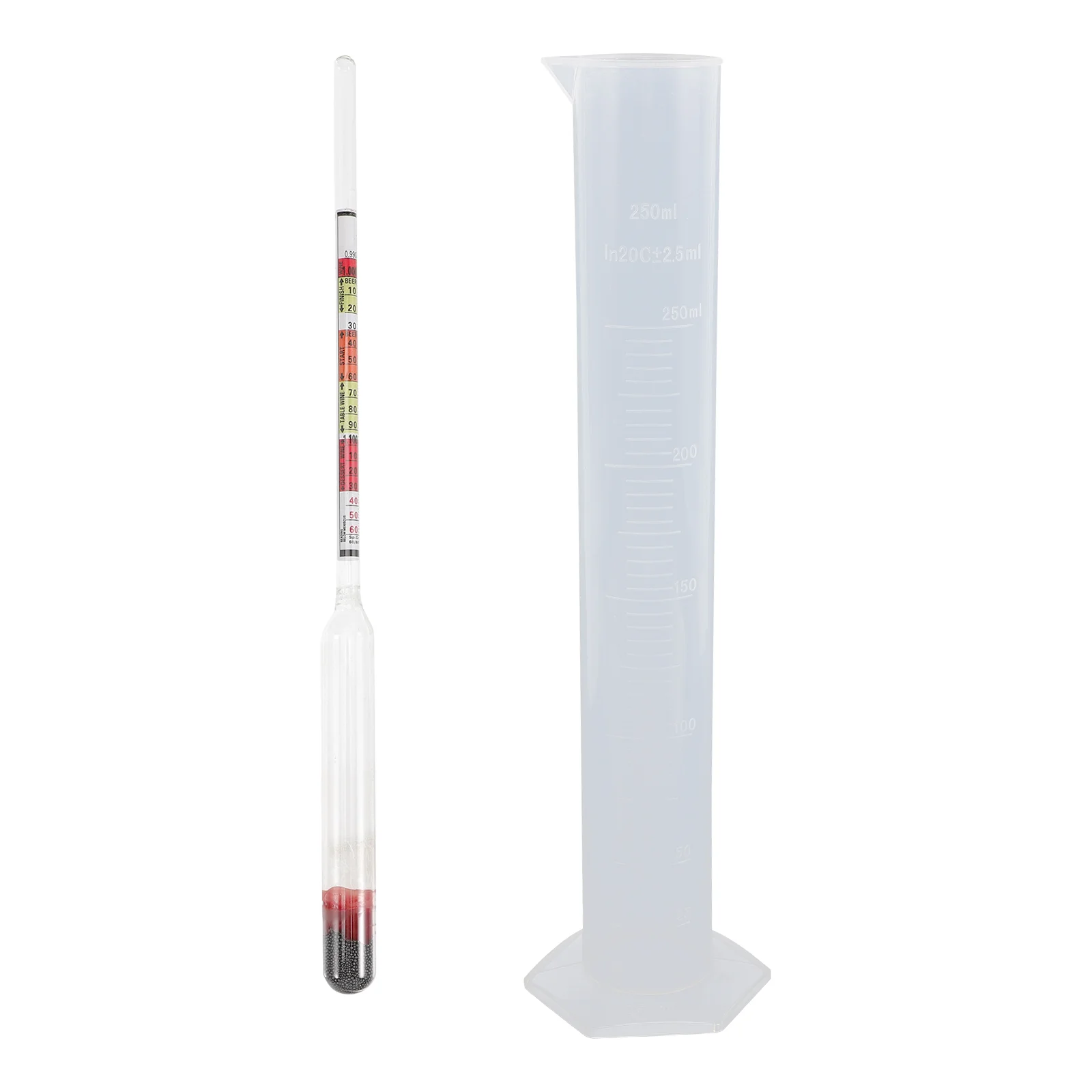 Brewing Hydrometer American Attenuation Beer Triple Scale Tester Suite Jar Glass