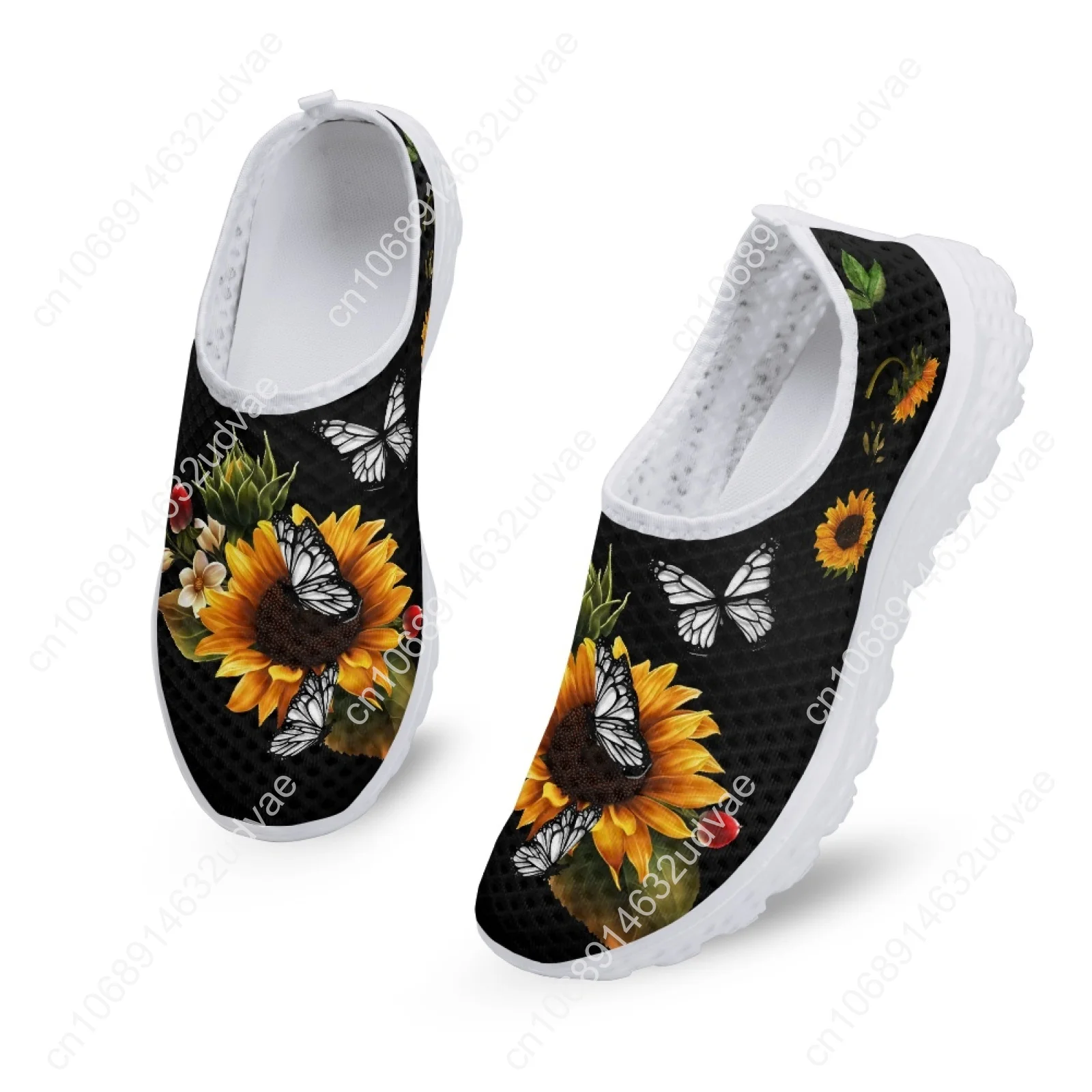 Fashion Sunflower Butterfly Loafers Summer Lightweight Breathable Outdoor Walking Shoes Casual Sneakers Zapatos