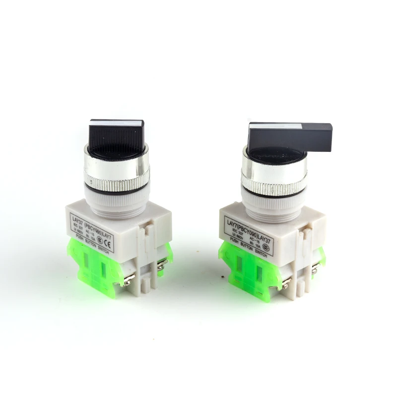 22mm LAY37-11X2 LAY37-20X3 Self-locking/Latching Knob Switch 2 Position 3 Position 10A/660V Selector Switch