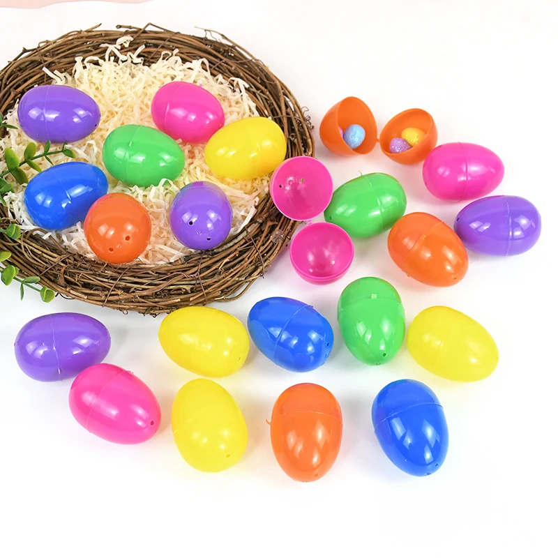 

12Pcs Plastic Easter Eggs Surprise Toys Blind Egg Fillable Empty Eggs Candy Gift Packing Box Home Party Easter Party Decoration