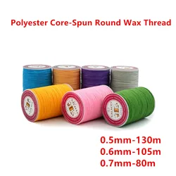 0.5mm/0.6mm/0.7mm Polyester Core-Spun Round Wax Thread for Braided Bracelets DIY Accessories or Leather Craft Sewing