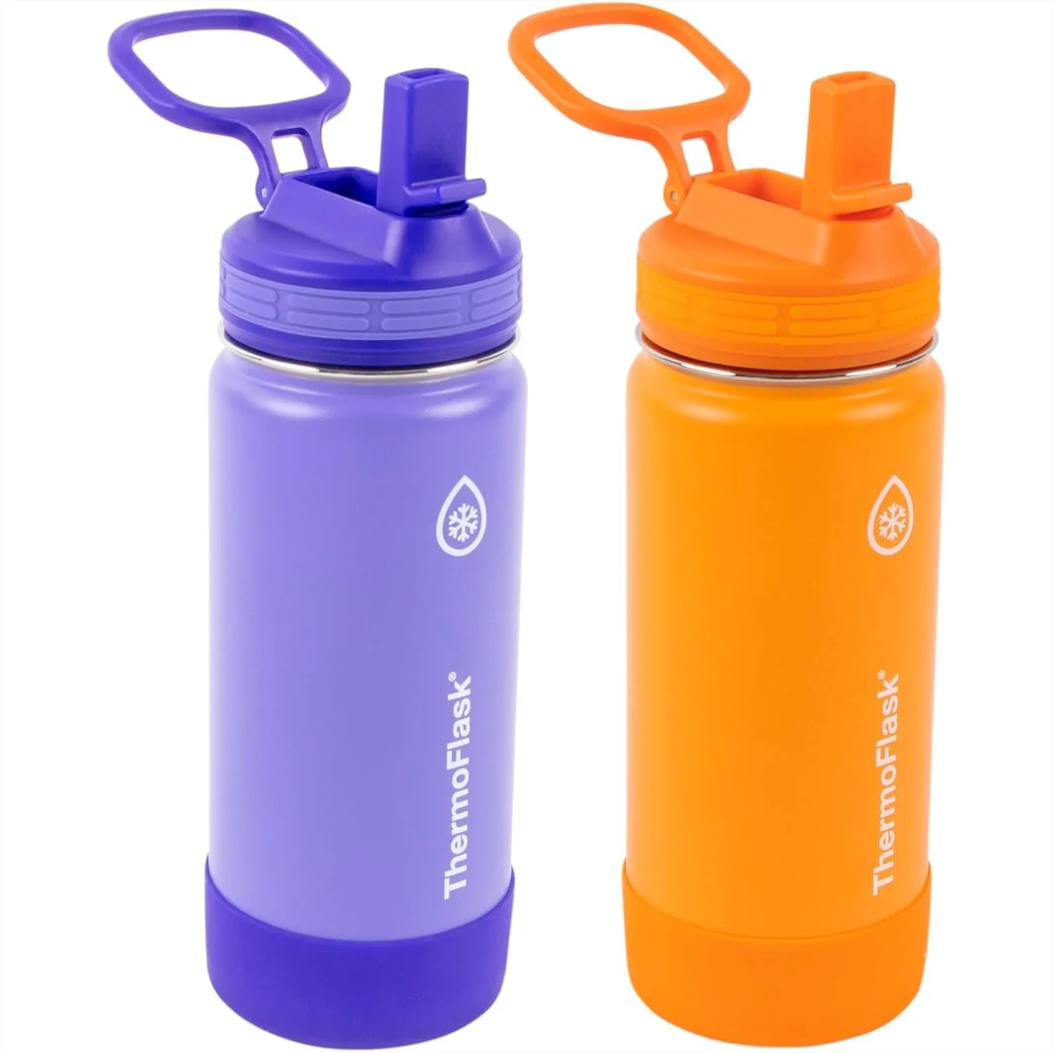 

Kids Insulated Water Bottles 16 oz Stainless Steel with Straw Lid, BPA-Free Leakproof & Spill-Proof, Easy Clean Wide Mouth