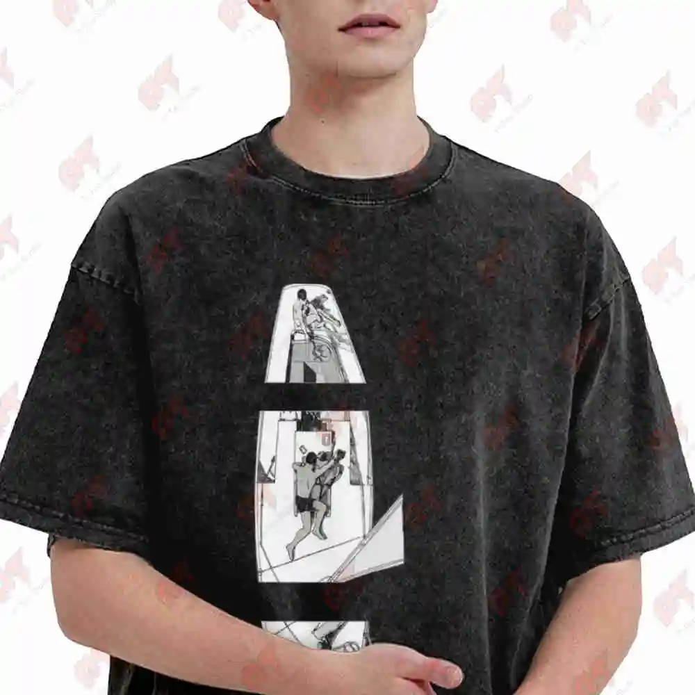Knife In The Water Vintage Washed Tee Pure Cotton T-Shirt