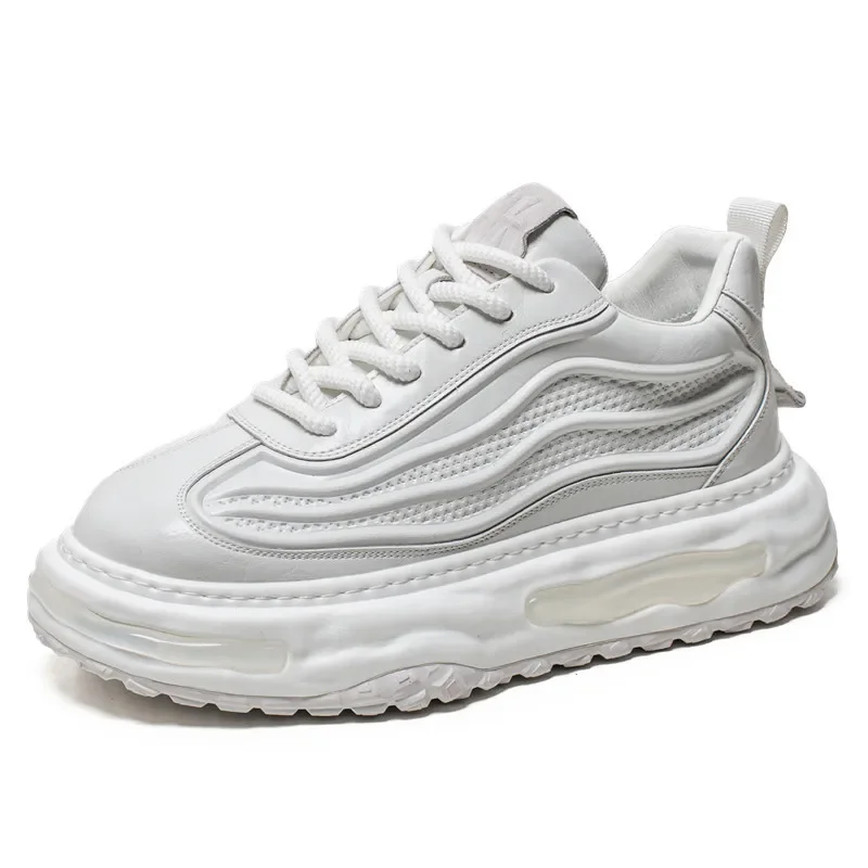 الربيع والخريف جديد فاخر الرجال أحذية رياضية كاجوال سميكة سوليد زيادة الراحة لينة سوليد احذية الجري Zapatos Para Hombres