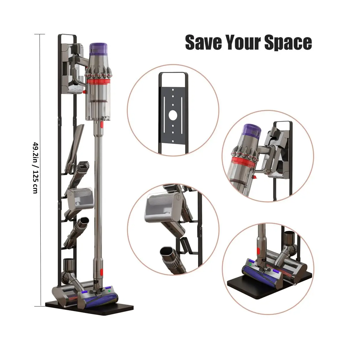 Foho Vacuum Stand, Storage Bracket Stand Holder, Stable Vacuum Stand Compatible with Dyson V15 V11 V10 V8 V7 V6 Handheld Cordles - view 3