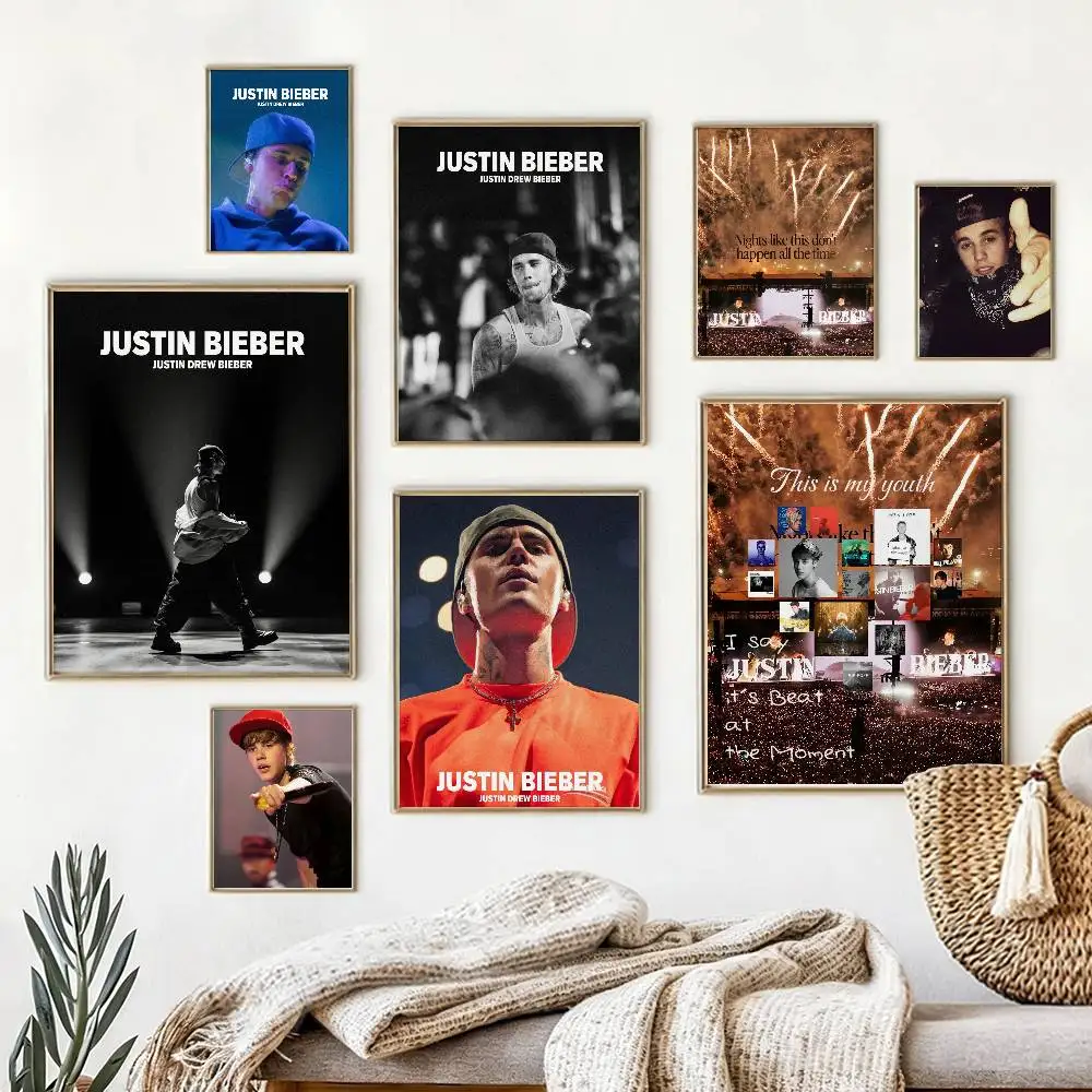 

J-Justin B-Bieber BABY Poster High Quality Dorm Living Room Aesthetic Wall Decoration Painting Stickers Gift