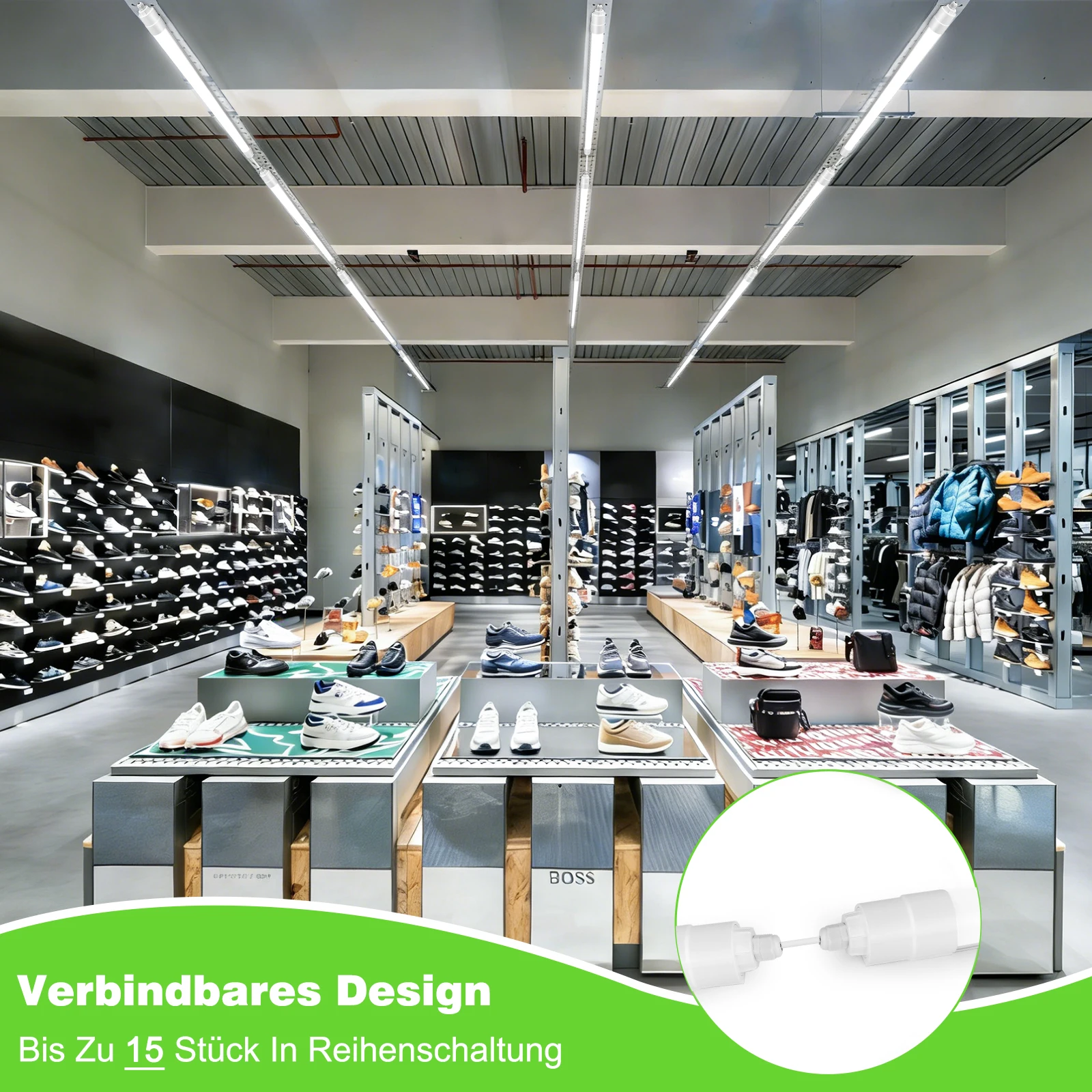 Obrázek 3: 5ks LED trubice strop lehký 120CM, ip68 36w lineární lampa 4000LM, 4000K linkable krám lehký pro autodílna dílna sklep úřad