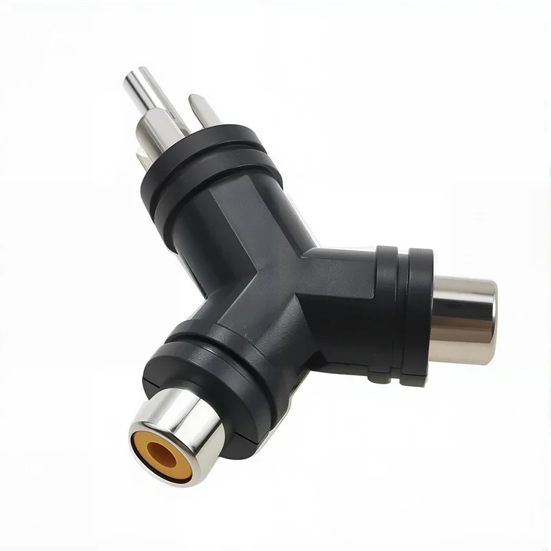 5 piezas conector macho a doble hembra RCA enchufe de loto, toma RCA hembra, adaptador de audio de 3 hembras para cable de video 4