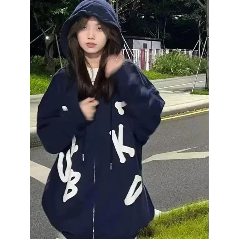 2024 New Harajuku Hoodie Women Kawaii Oversize Letter Graphic Sweatshirt Korean Fashion Y2k Streetwear Autumn Pullover Hoodies