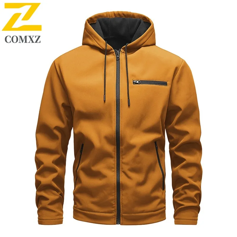 

COMXZ Мужская куртка Valley с капюшоном 2021, ветрозащитная классическая куртка для приключений на открытом воздухе, модная куртка для рыбалки и охоты, осенние спортивные куртки