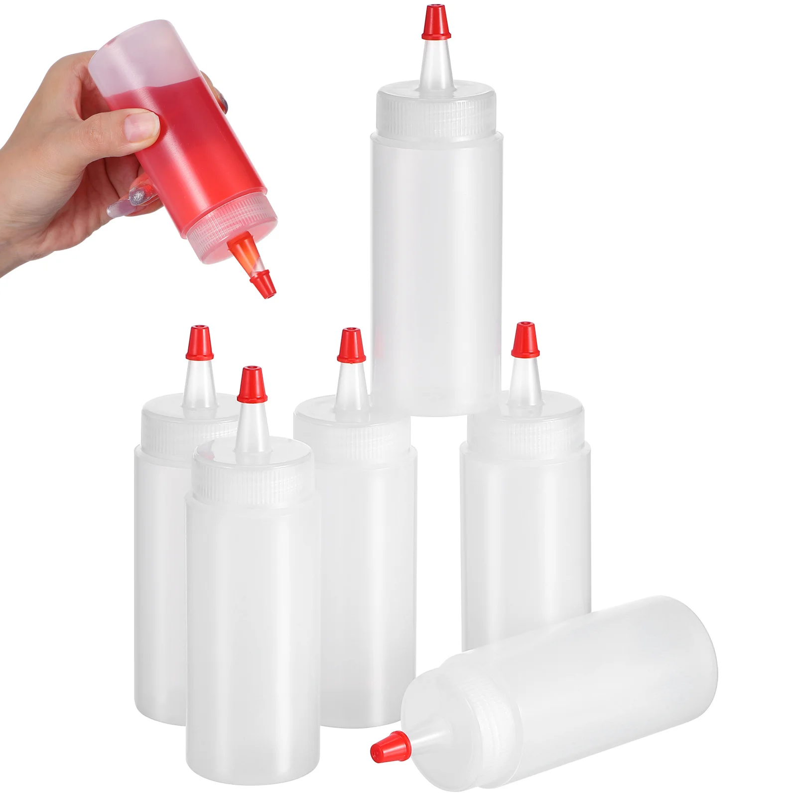

6Pcs Plastic Applicator Bottles Capacity Dispenser Multi-Functional Reusable Squeeze Bottles Measuring Bottle for Glue Liquid
