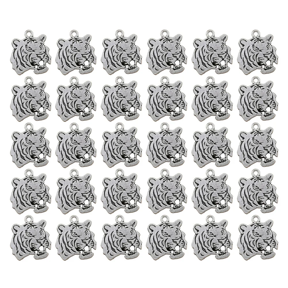 

30Pcs Tiger Head Pendant Alloy Charms Stylish DIY Jewelry Making Necklace Bracelet Crafts Eye-Catching Gift Alloy Pendant Charm