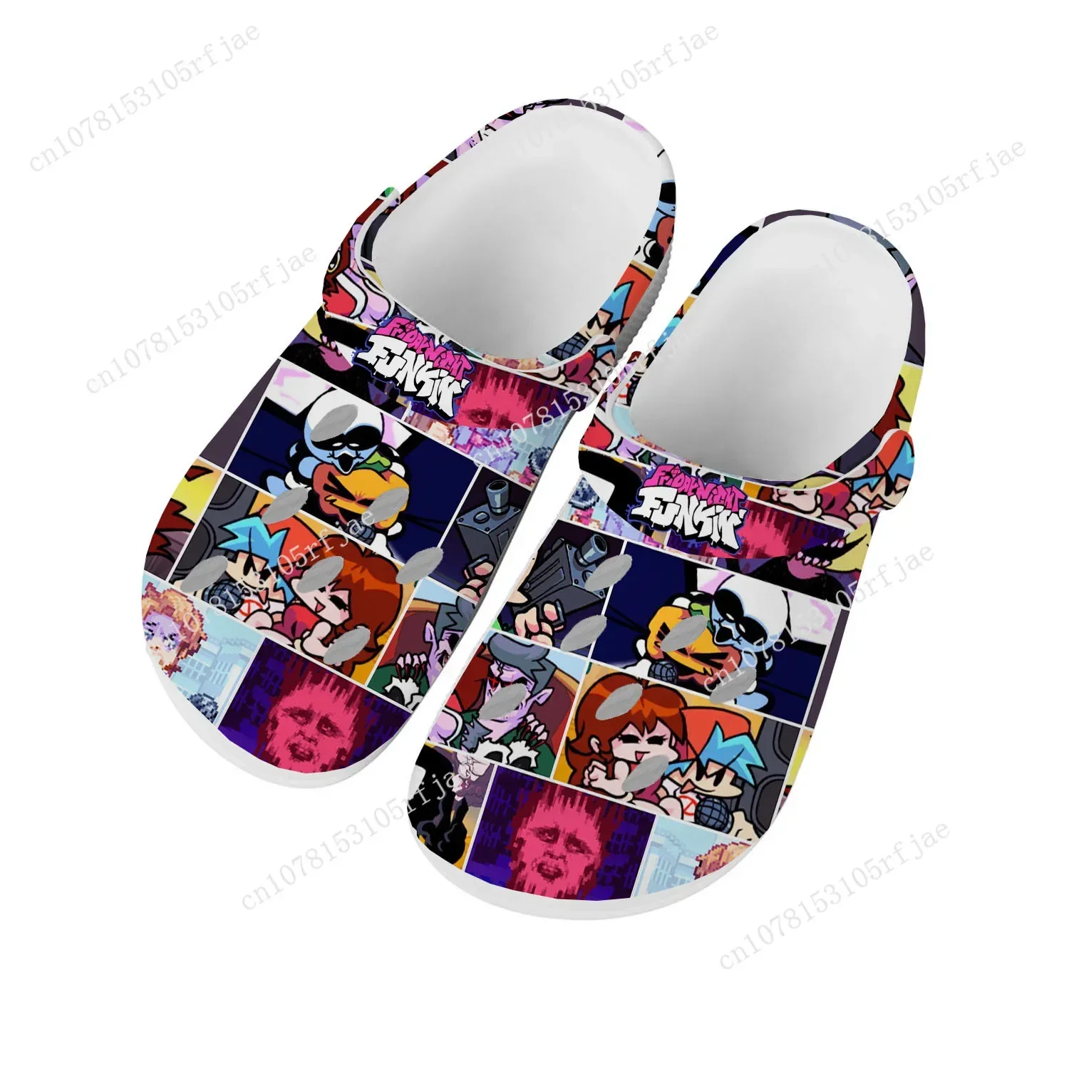 

Funkin Anime Cartoon Night Game Friday Home Clogs Men Women Teenager Custom Built Water Shoes Garden Beach Hole Slippers Sandals