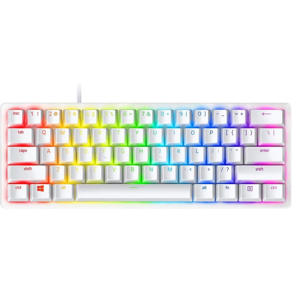 60% Gaming Keyboard: Linear Optical Switches, Aluminum Frame, RGB Lighting, PBT Keycaps, Onboard Memory, Snap Tap, White