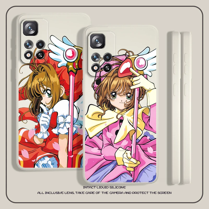 Card captor Sakura Liquid Rope Phone Case For Xiaomi Redmi Note 12 10 11 9 Pro Plus Speed Trubo 11S 11T 10S 9T 5G