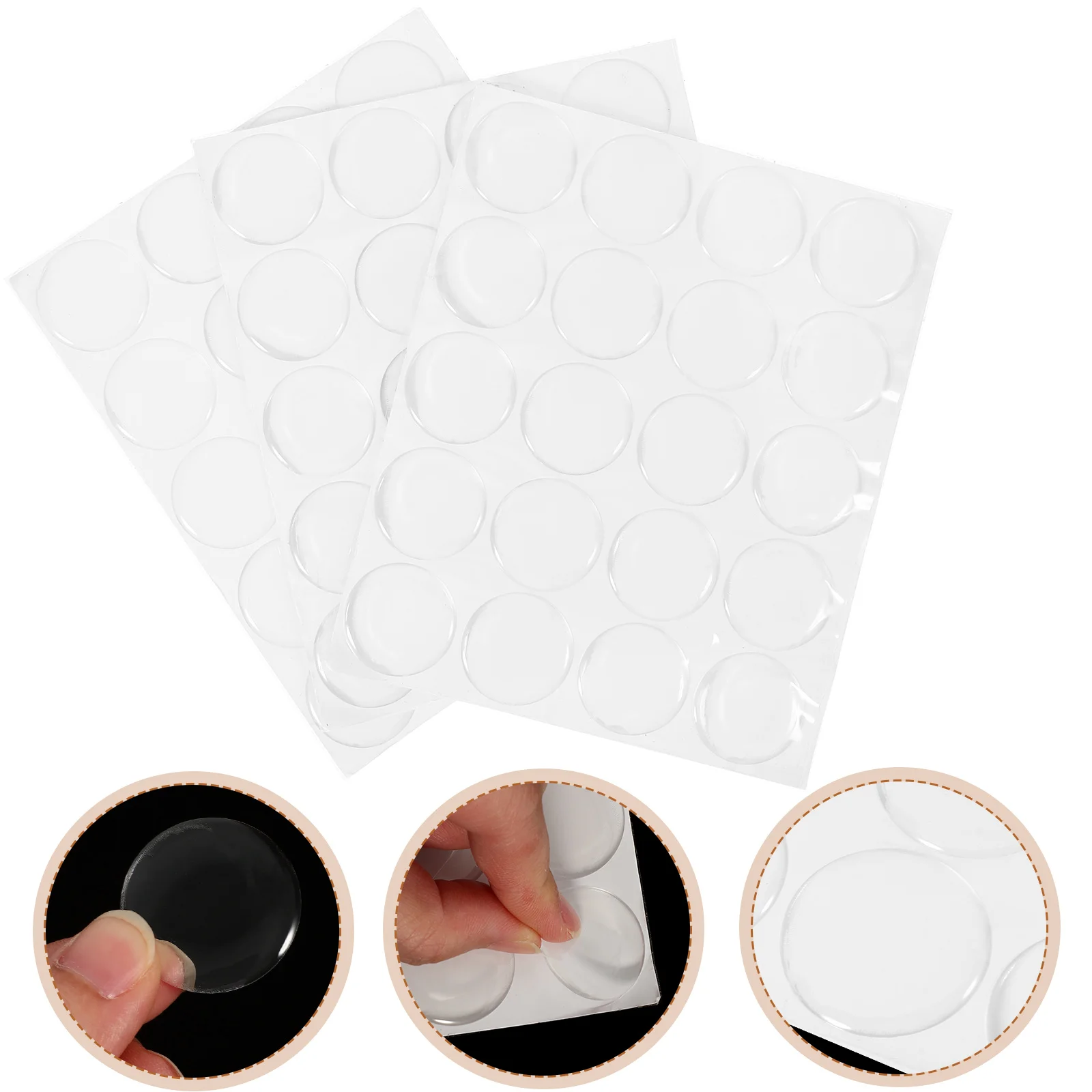 

3 Sheets 25Mm Time Gemstone Resin Patch Stickers Transparent Round Flat Back Diy Jewelry Craft Clock Vase Decor Self