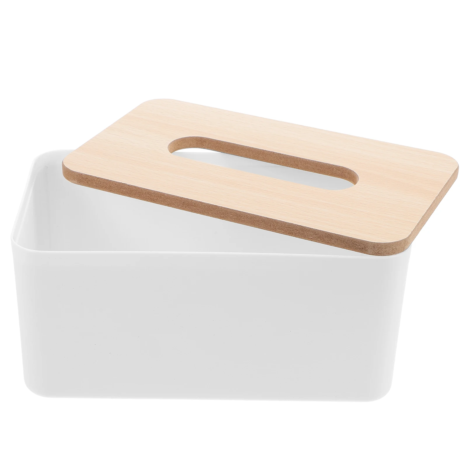 

Tissue Box Cover White Smooth Surface Fits Size Reduces Waste Convenient Household Napkin Holders Storage Boxes