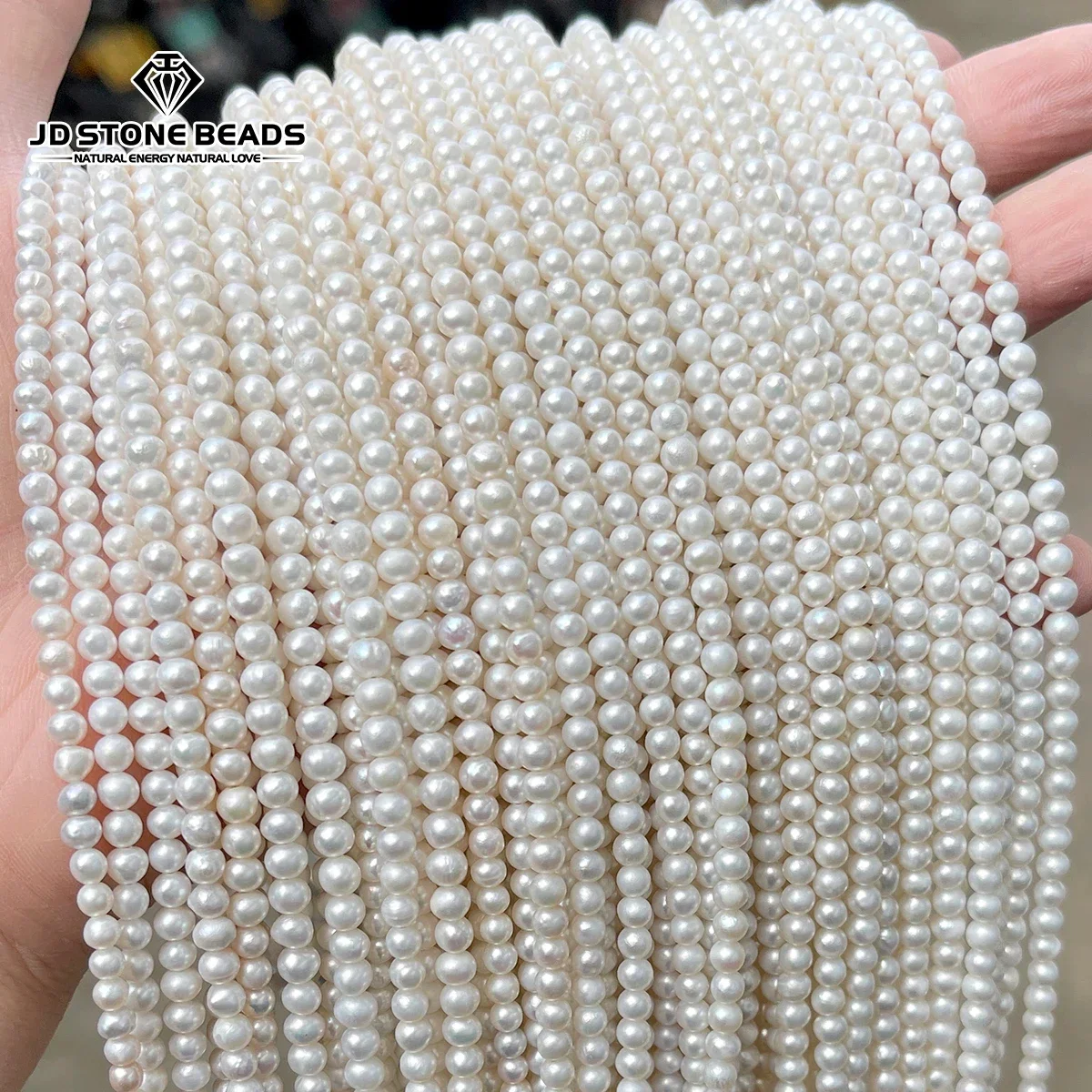Natural White Freshwater Pearl Loose Beads High Luster Round Pearls For DIY Bracelet Necklace Earring Jewelry Making Supplies