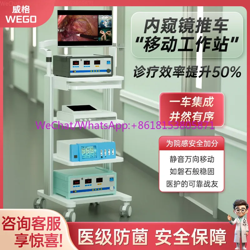 Mobile Cart Workstation Endoscopy Camera Hanger Laboratory Instrument Cart