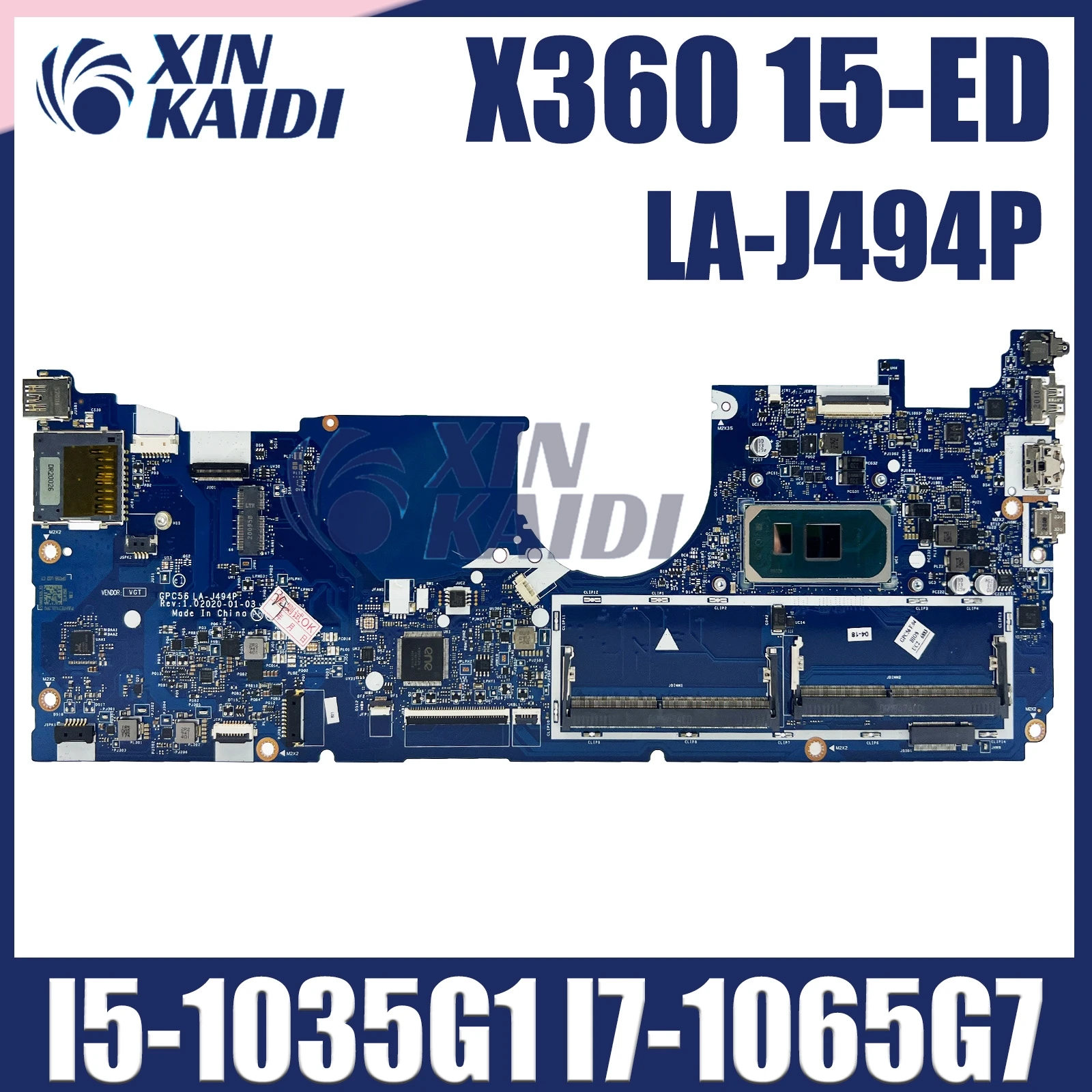 

LA-J494P Mainboard For HP Envy X360 15-ED Laptop Motherboard with I5-1035G1 I7-1065G7 CPU L93870-601 L93868-601 Fully tested