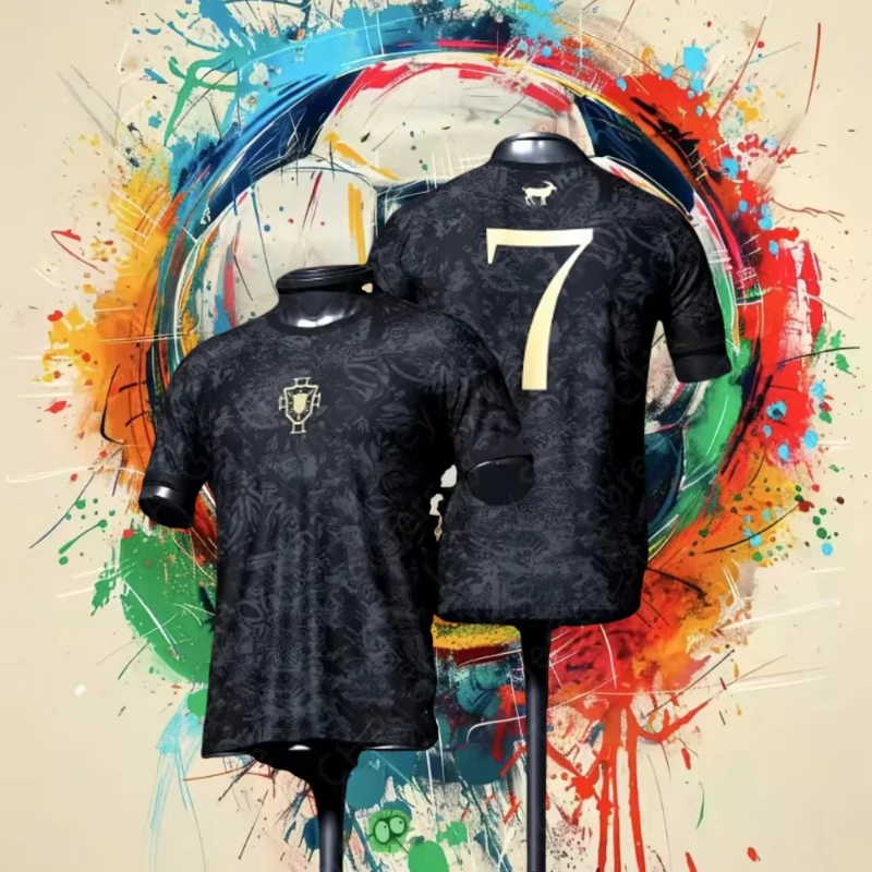 Maillot de football édition spéciale Ronaldo 2026 pour homme – T-shirt d'entraînement de football d'été à séchage rapide – Vêtement de sport n°7 Portugal