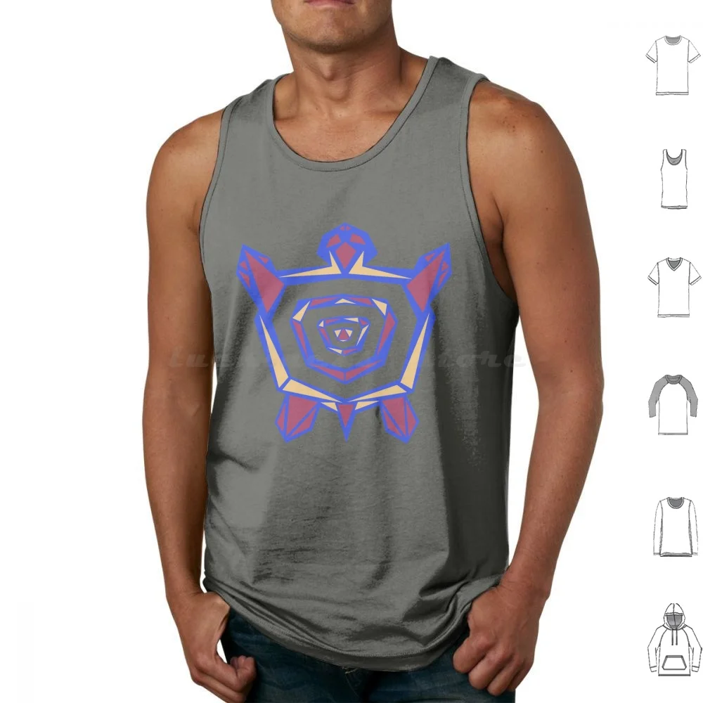 Aboriginal Mosaic Turtle ( Blue ) Tank Tops Print Cotton Australia Australian Australians Aboriginal Mosaic Turtle