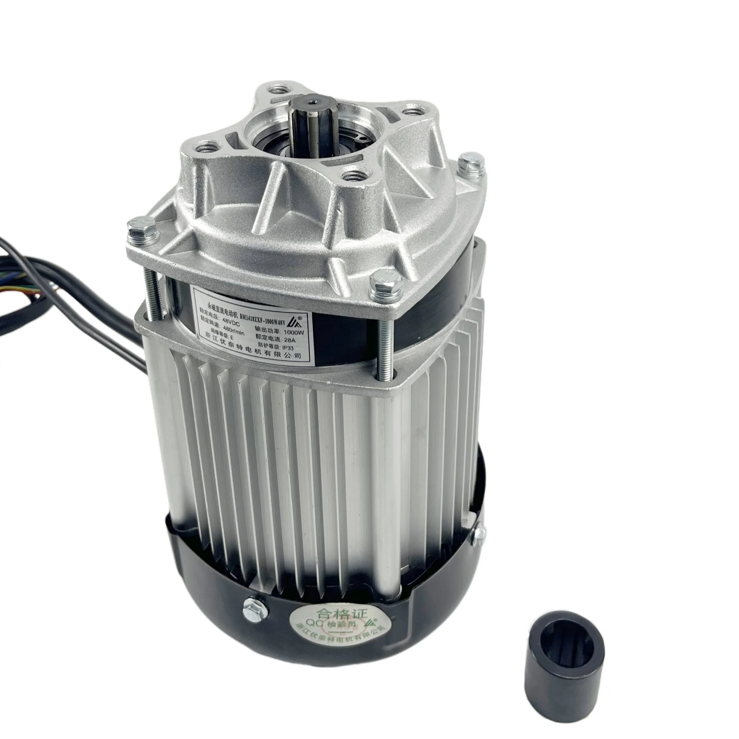 1000w DC 48V Brushless Gear Motor, 6T Spline Shaft Direct Current Permanent Magnet Brushless Motor BLDC. BM1418ZXF-02