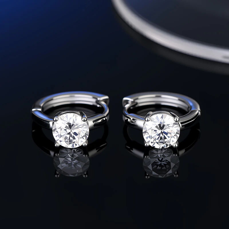 S925 Silber Moissanit Ohrstecker mit GRA-Zertifikat Stilvolle Runde Ohrhaken Ideal als Geschenk für Jahrestage oder Hochzeiten – Detail 13