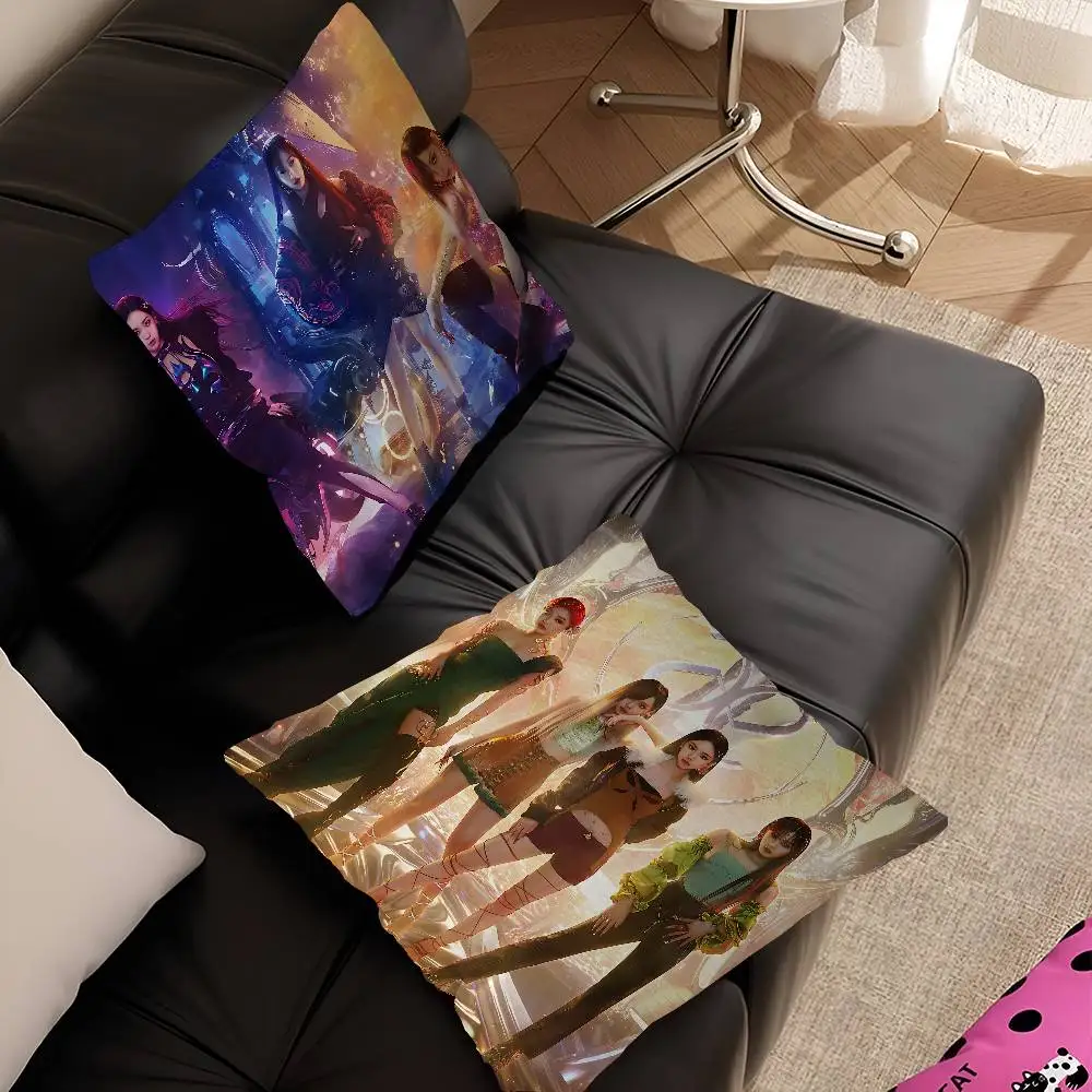 Korean Kpop Group A-Aespas Pillow Cover for Bedroom Room and Living Room Sofa Decorative Cushion Cover