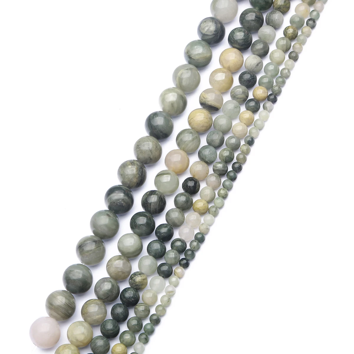 

Fashion Natural Green Grass Jasper Beads Round Loose Spacer Bead For Jewelry Making Diy Necklace Bracelet Earring Accessory