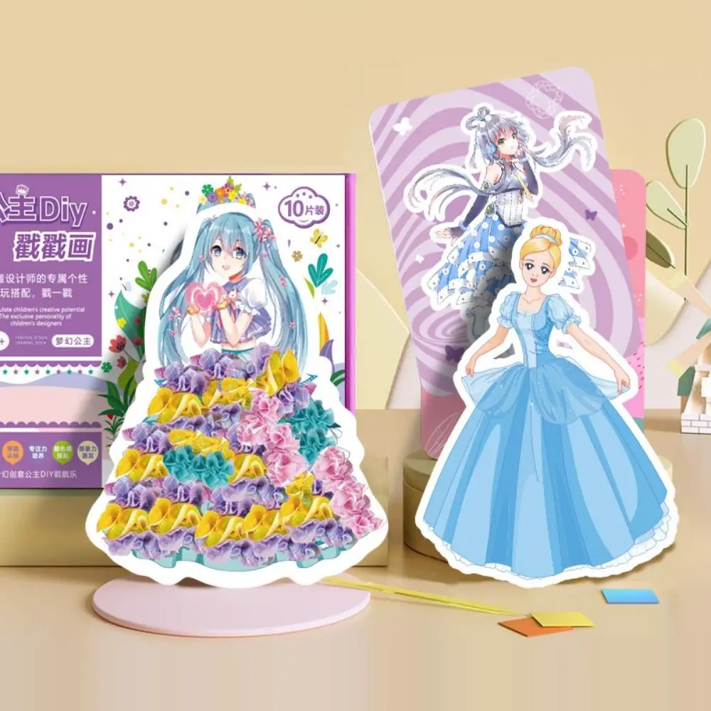 

Забавная игрушка для рукоделия, наклейка для рисования «сделай сам», обучающая наклейка принцессы, фея, наряд, игра ручной работы, волшебная художественная игрушка в подарок