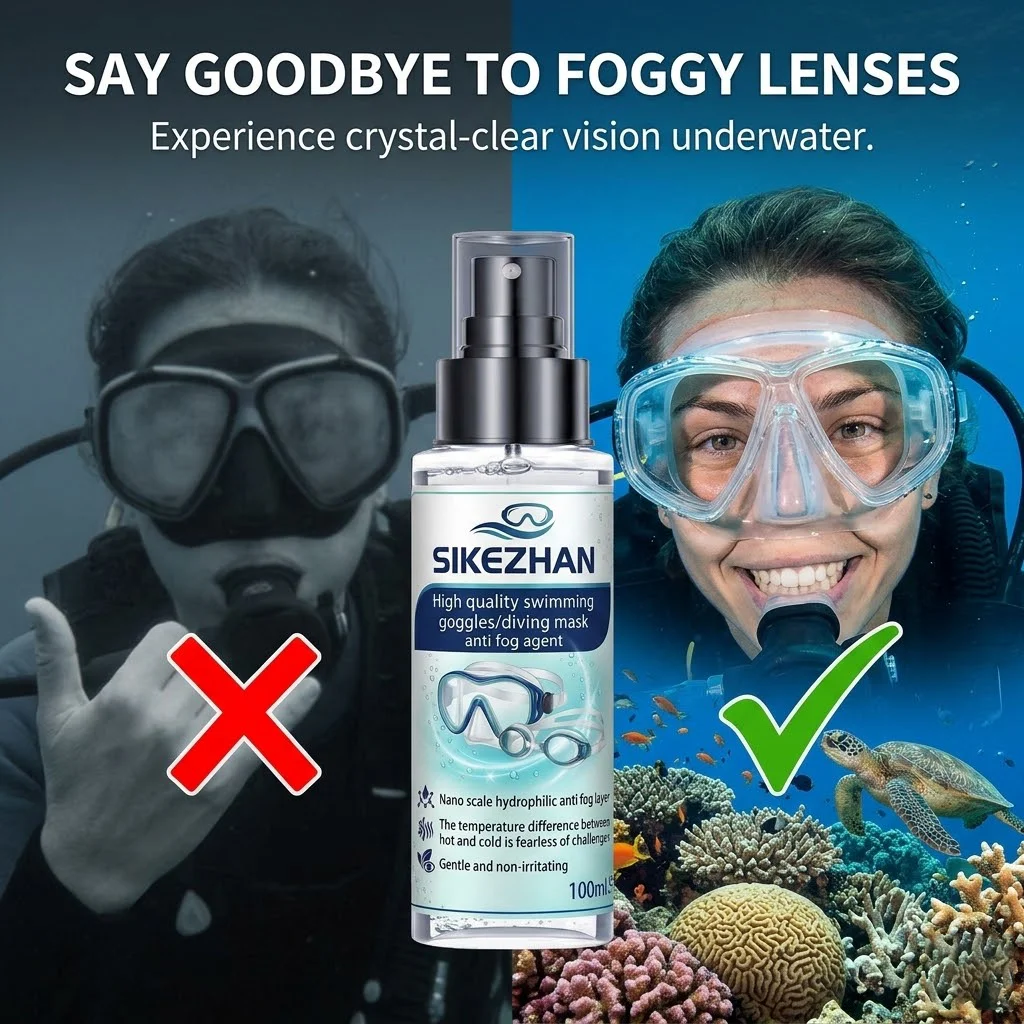 Anti Fog Spray for Swim Goggles Diving Mask Glasses Defogger Long Lasting Solid Anti-fog Lens Cleaner Liquid Swimming Eyewear