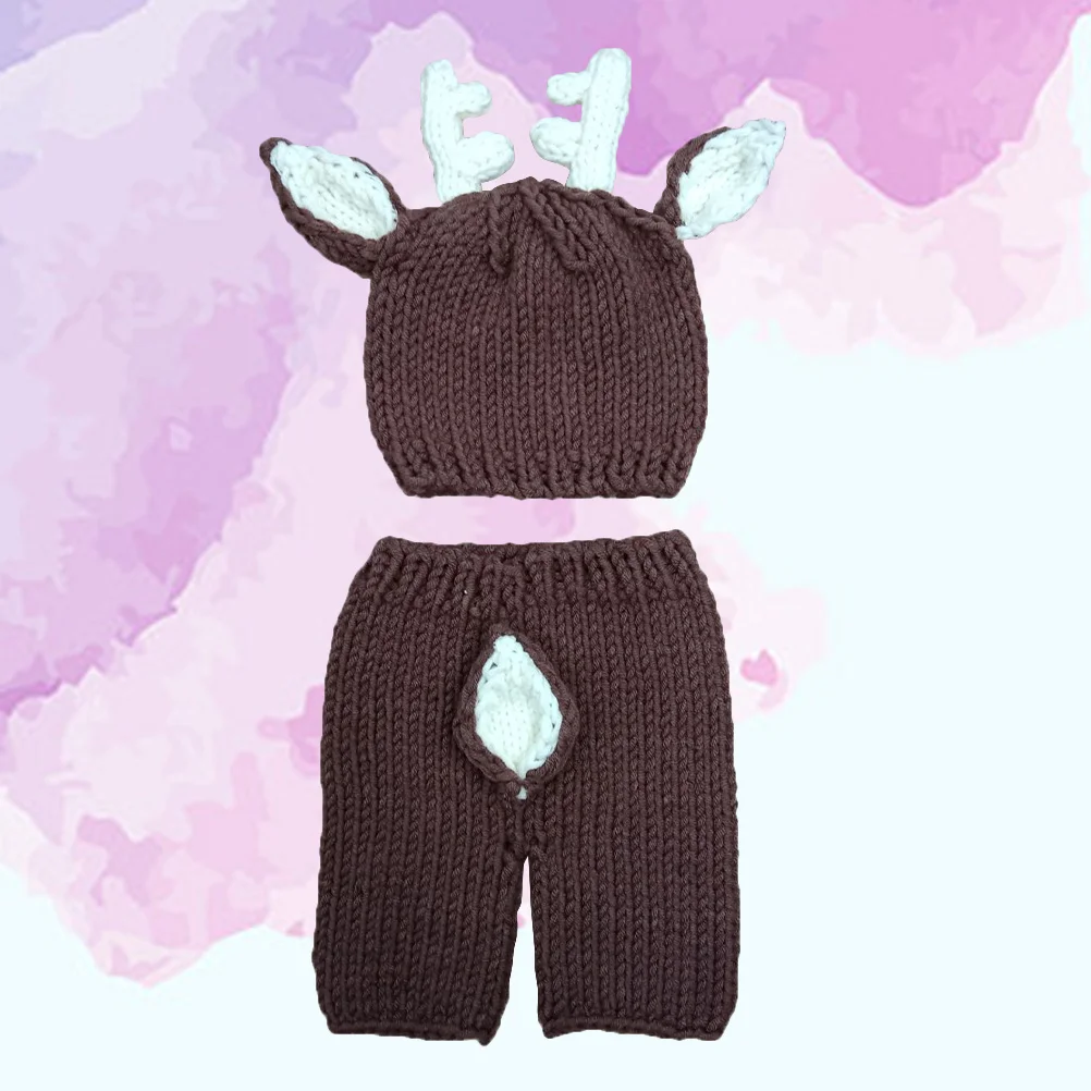 

Newborn Photography Props Baby Clothes Knitted Deer Outfits 0-1 Month Cartoon Sweater Unisex Ideal for Baby Showers