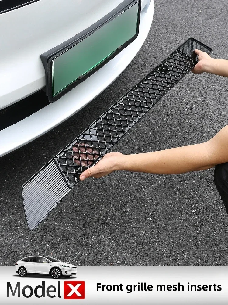 

For Tesla Model X 2023 Front Grille Mesh Inserts Car Bumper Air Inlet Honeycomb Grid Anti-Insect Mesh Accessories